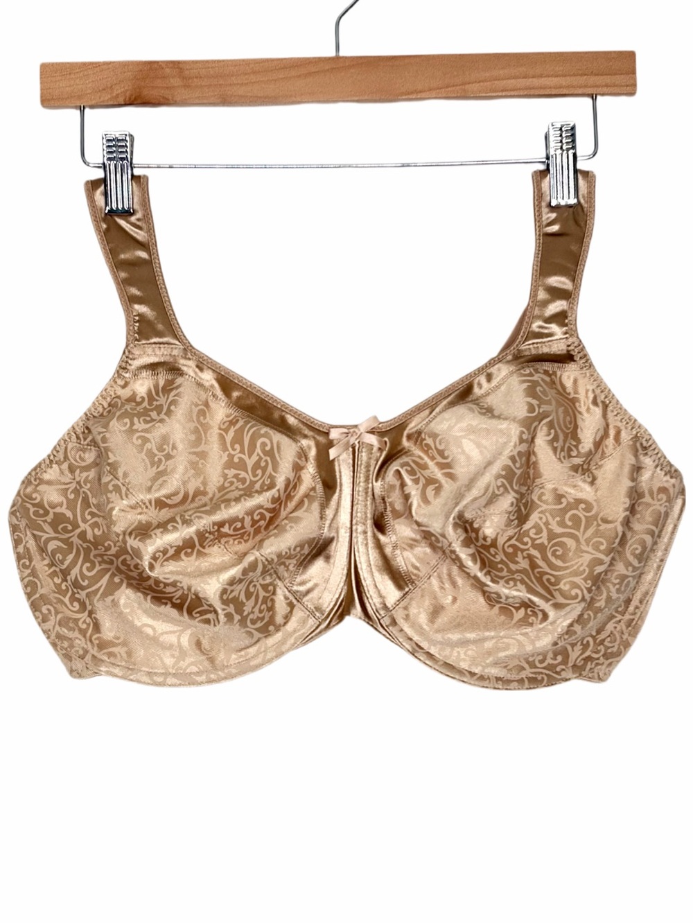 Bali Minimizer Satin Tracings Comfort Strap Underwire Bra Nude Style 3562 38DDD